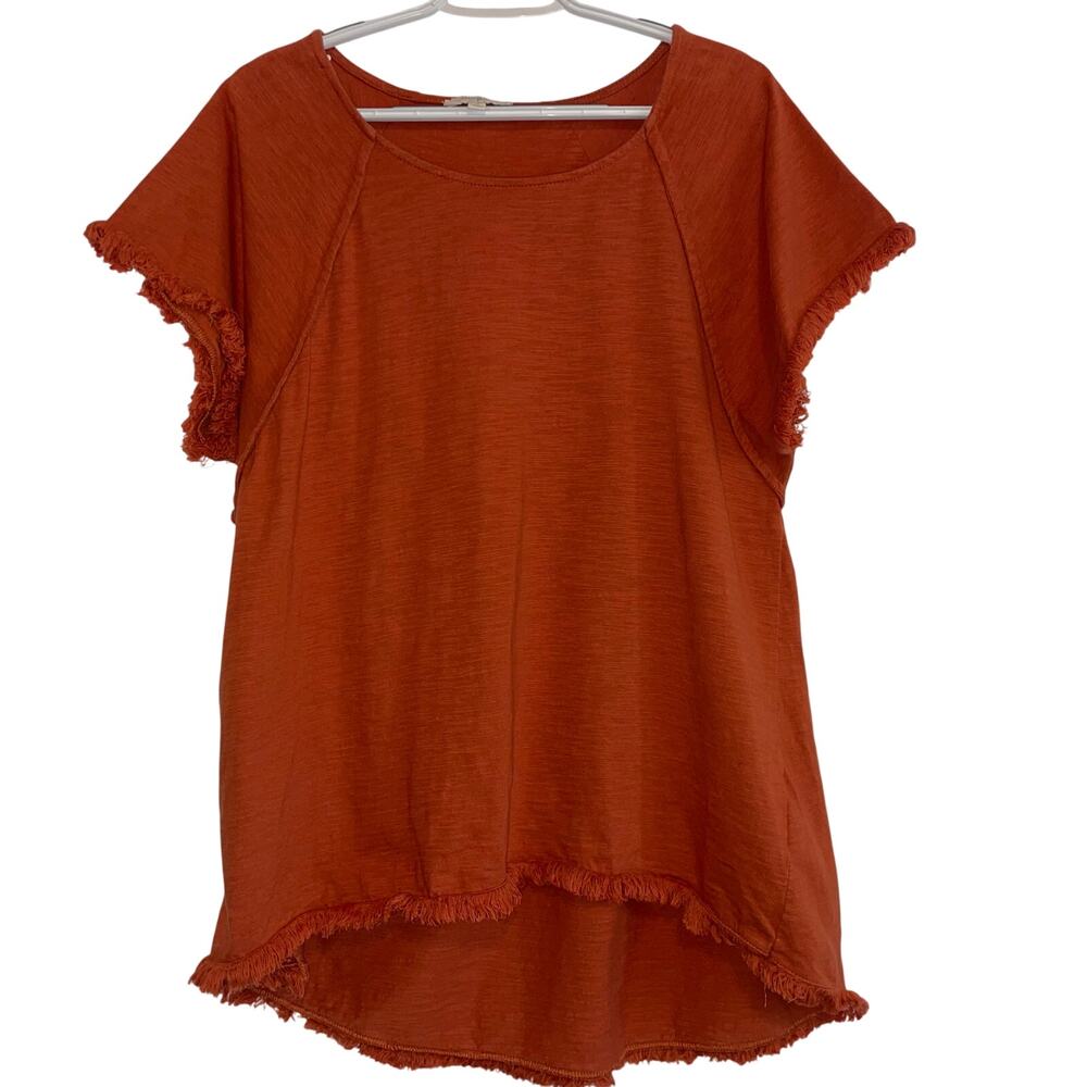 Umgee Burnt Orange High Low Blouse sz.XL